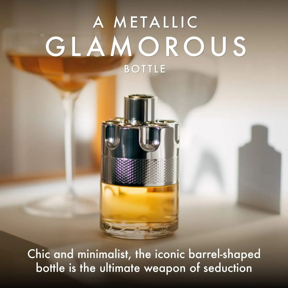 Azzaro Wanted Eau De Toilette for men, vibrant cologne bottle with modern design, displayed against a neutral background.