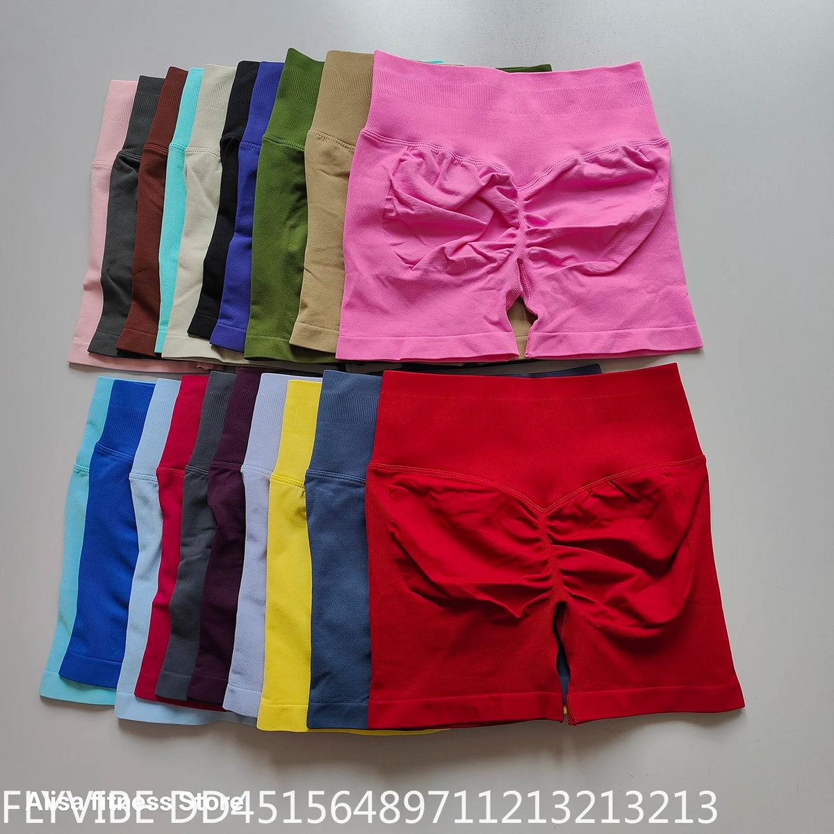 Dark gray high-waist yoga shorts by Corporación Turística, seamless design, perfect for summer workouts and activewear.
