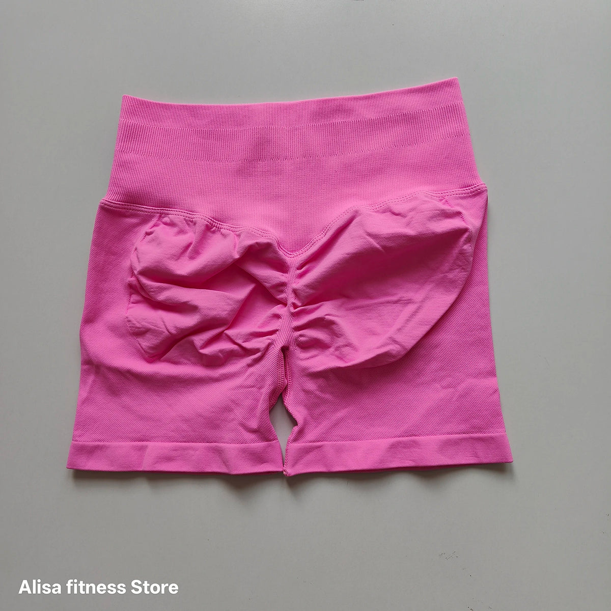 Dark gray high-waisted yoga shorts for summer from Corporación Turística, seamless design, ideal for active wear and workouts.