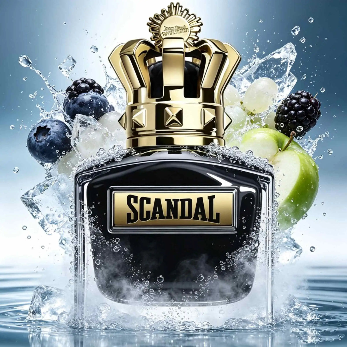 Jean Paul Gaultier Scandal Le Parfum bottle with deep, floral aroma, displayed on a neutral background.