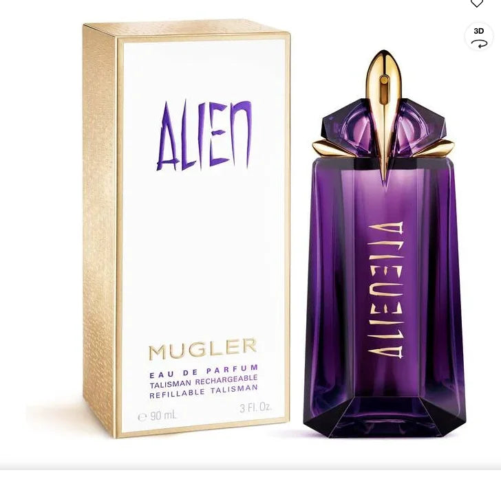 Mugler Alien Talisman Eau de Parfum 90ML refillable bottle, elegant fragrance with unique design, from Corporación Turística.