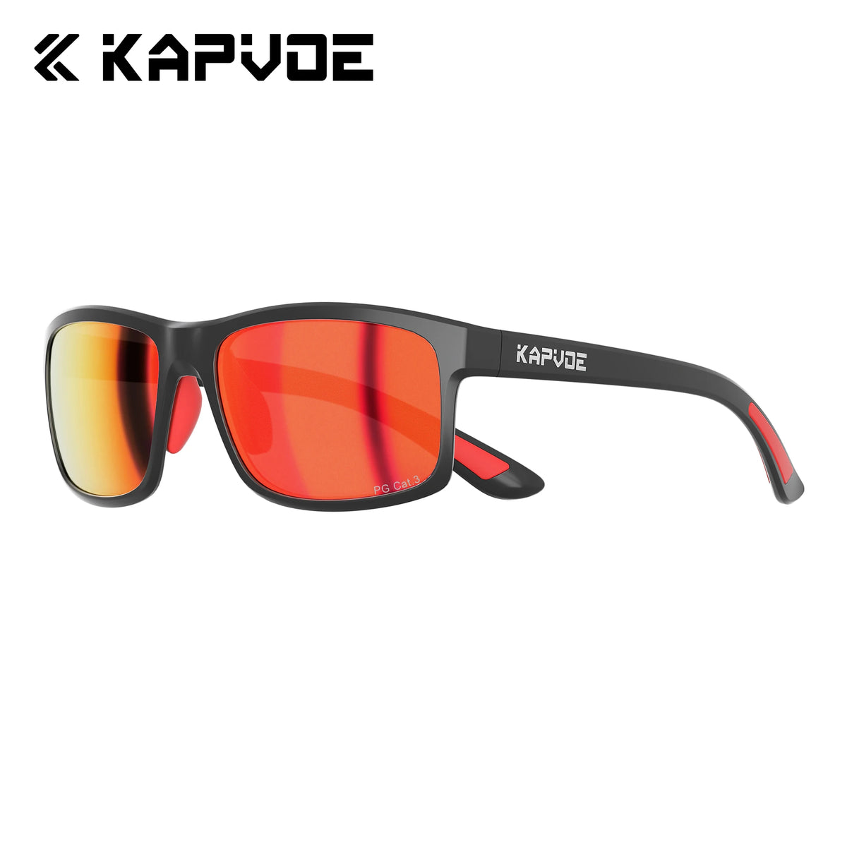 Polarized anti-reflective cycling glasses from KAPVOE by Corporación Turística, with tinted lenses and sporty frame.