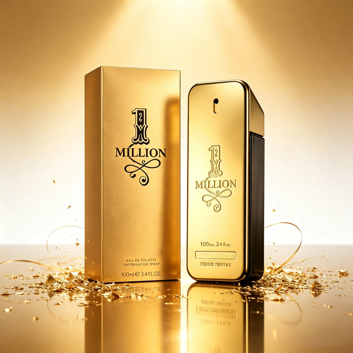 Rabanne 1 Million Eau de Toilette fragrance bottle, designed packaging, and stylish cap from Corporación Turística.