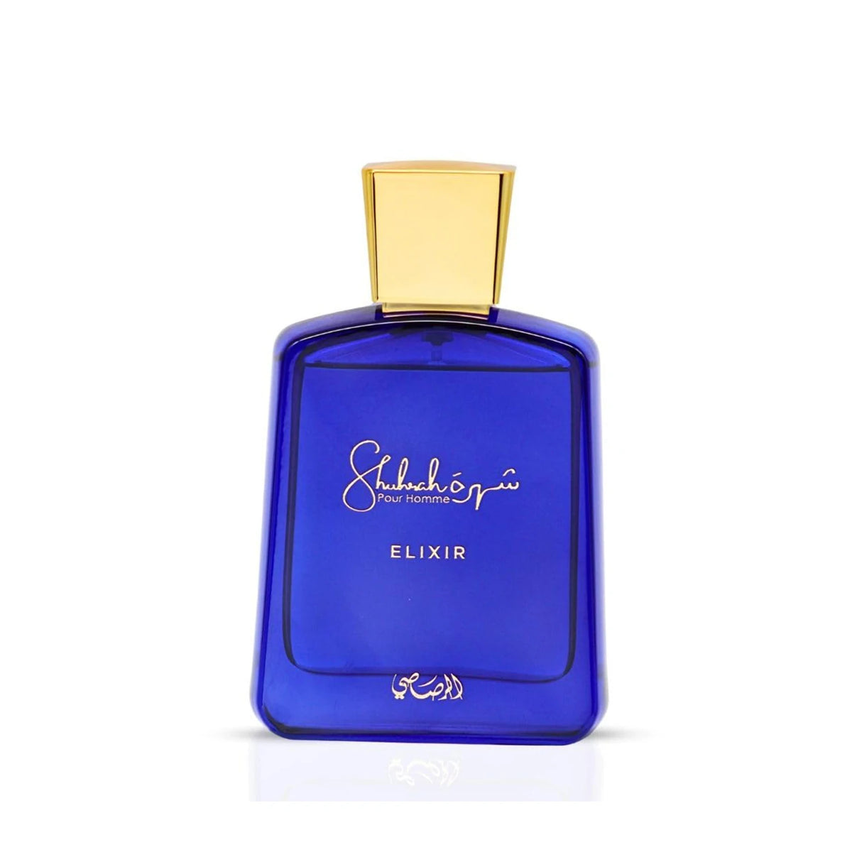 Rasasi Shuhrah Elixir Pour Homme Eau de Parfum spray 90ml, featuring elegant bottle design and fragrance for men.