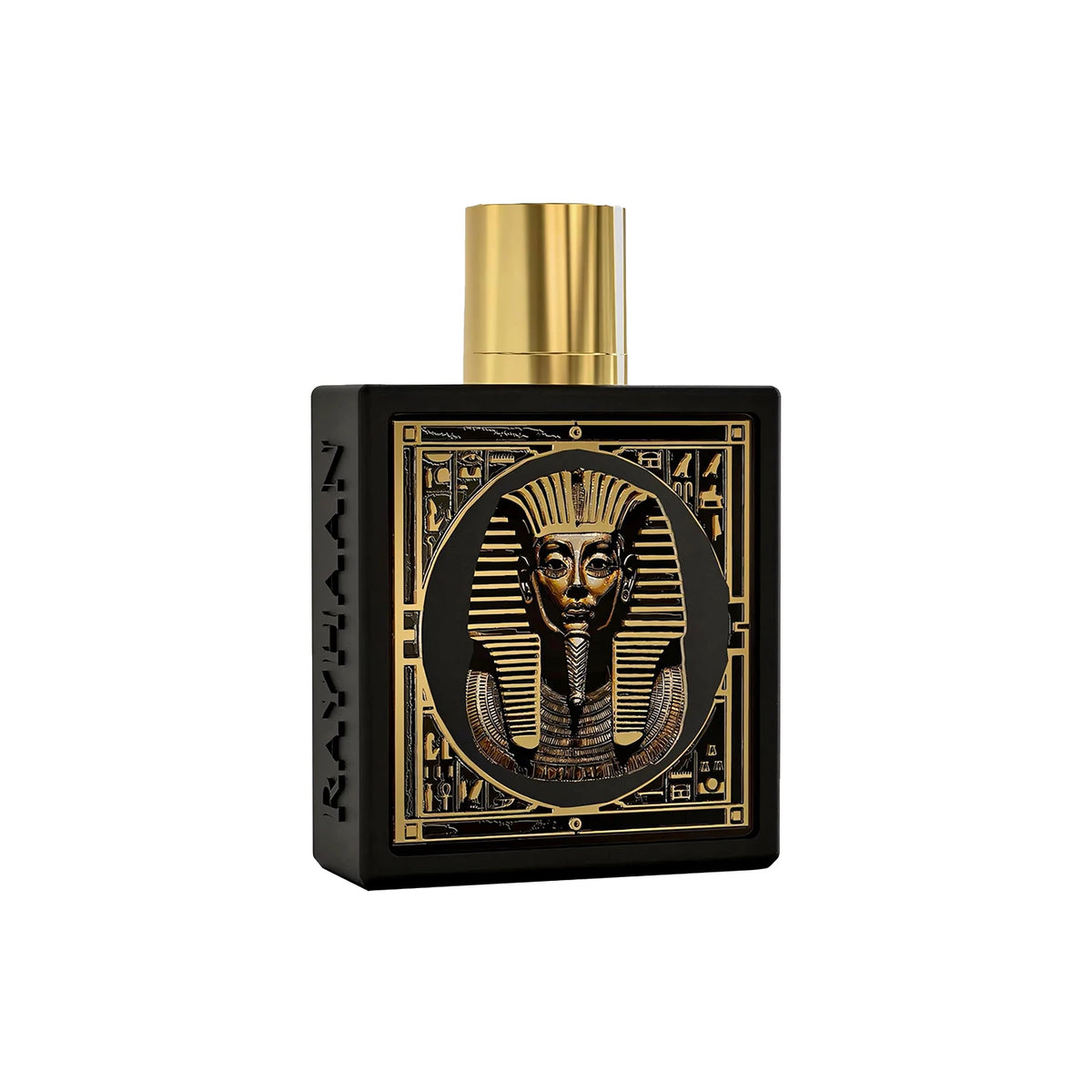 Rayhaan Pharaoh unisex Eau de Parfum spray by Corporación Turística, featuring a sleek bottle with elegant design and aromatic scent.