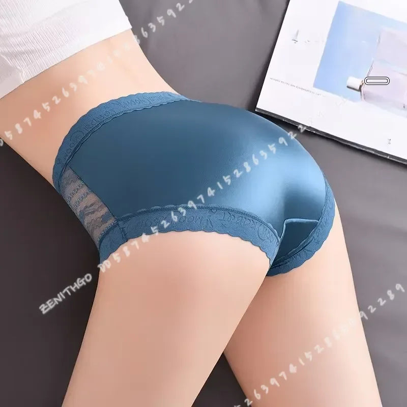 High-waisted lace women's briefs in gray, seamless design from Corporación Turística, comfortable and stylish underwear for women.
