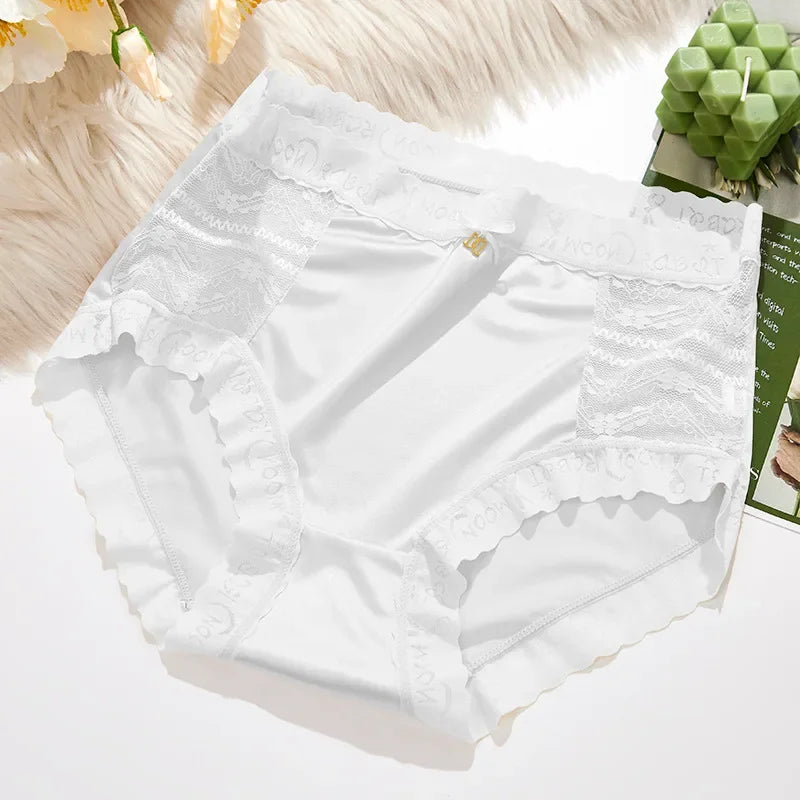 Gray high-waist lace panties for women by Corporación Turística, seamless design, soft fabric, comfortable fit.
