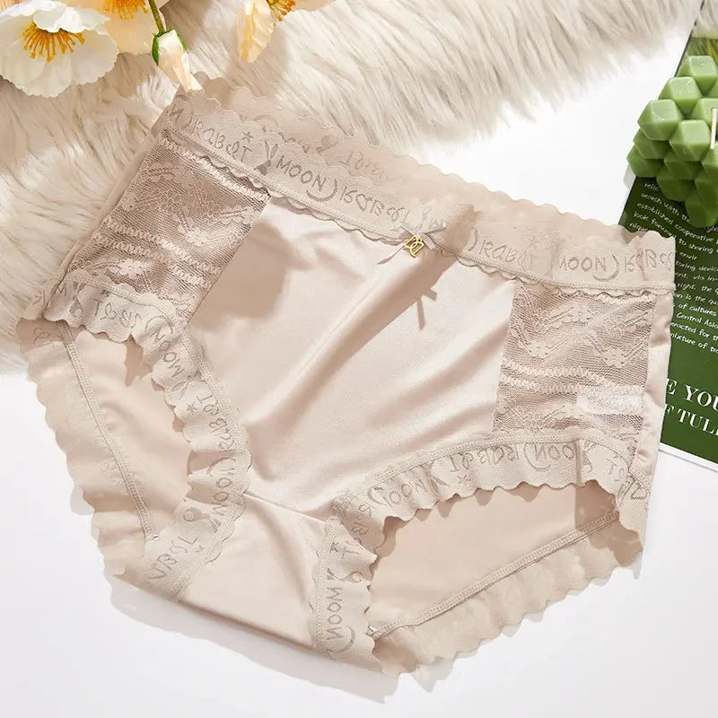 High-waisted lace panties for women by Corporación Turística, seamless gray brief with comfortable fit.