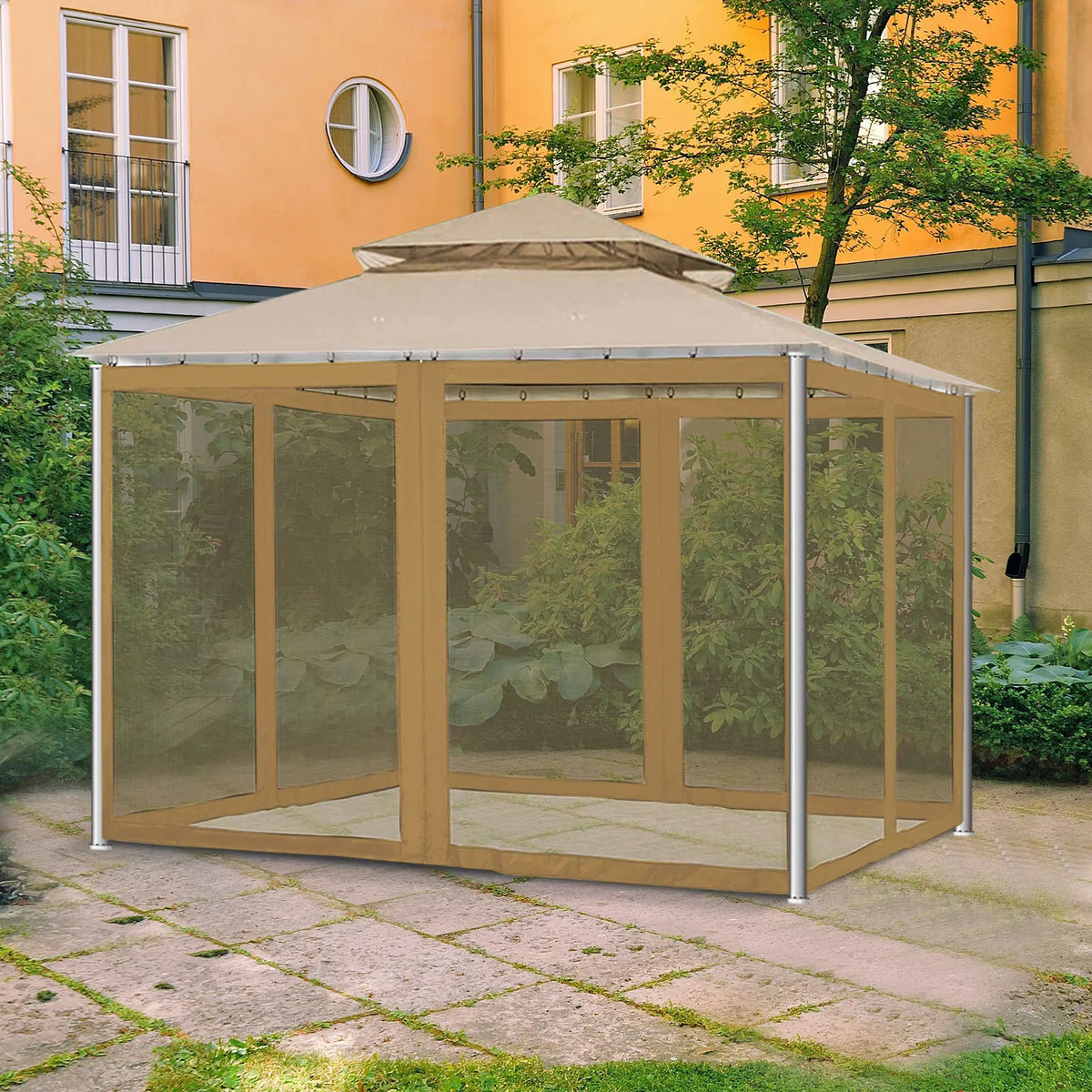Durable garden mosquito net for gazebo, 300x300cm, made of fine anti-insect mesh by Corporación Turística, for outdoor protection.