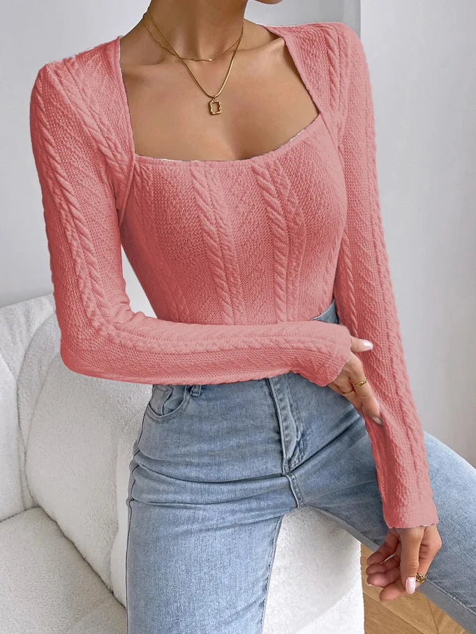 Long sleeve knit jumpsuit for women by Corporación Turística, featuring a fitted design and soft fabric.