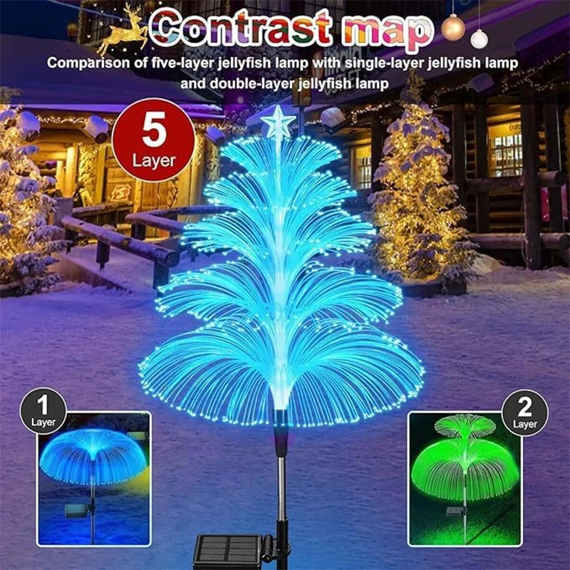 Outdoor solar garden light with jellyfish design by Corporación Turística, five-layer, waterproof decoration for outdoor spaces.