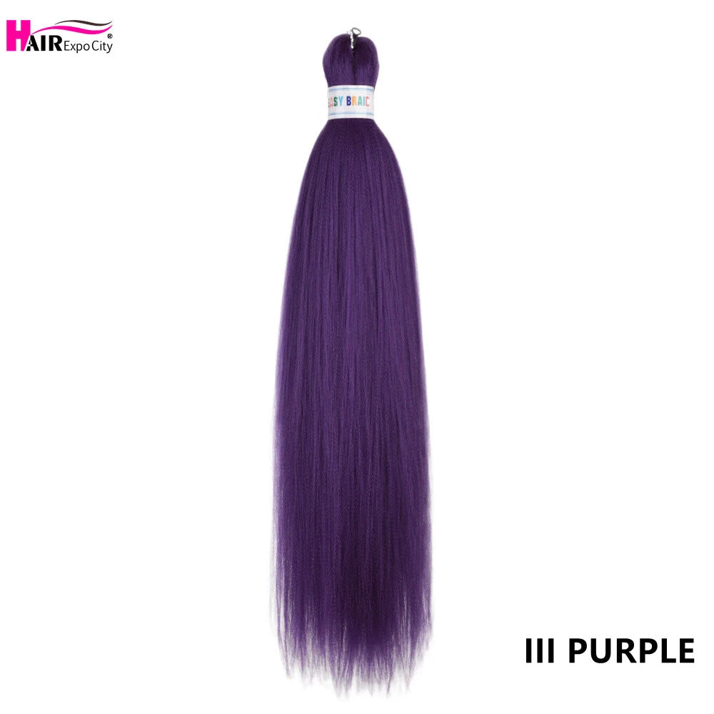 Synthetic 26-inch hair extensions with braided style from Corporación Turística, shown in a set of three bundles.