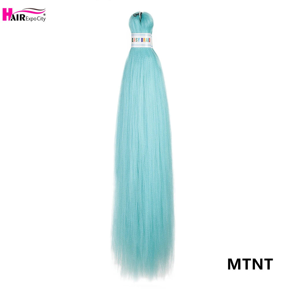 Synthetic 26-inch hair extensions with trenzas, three bundles in each lot, shown in the image.