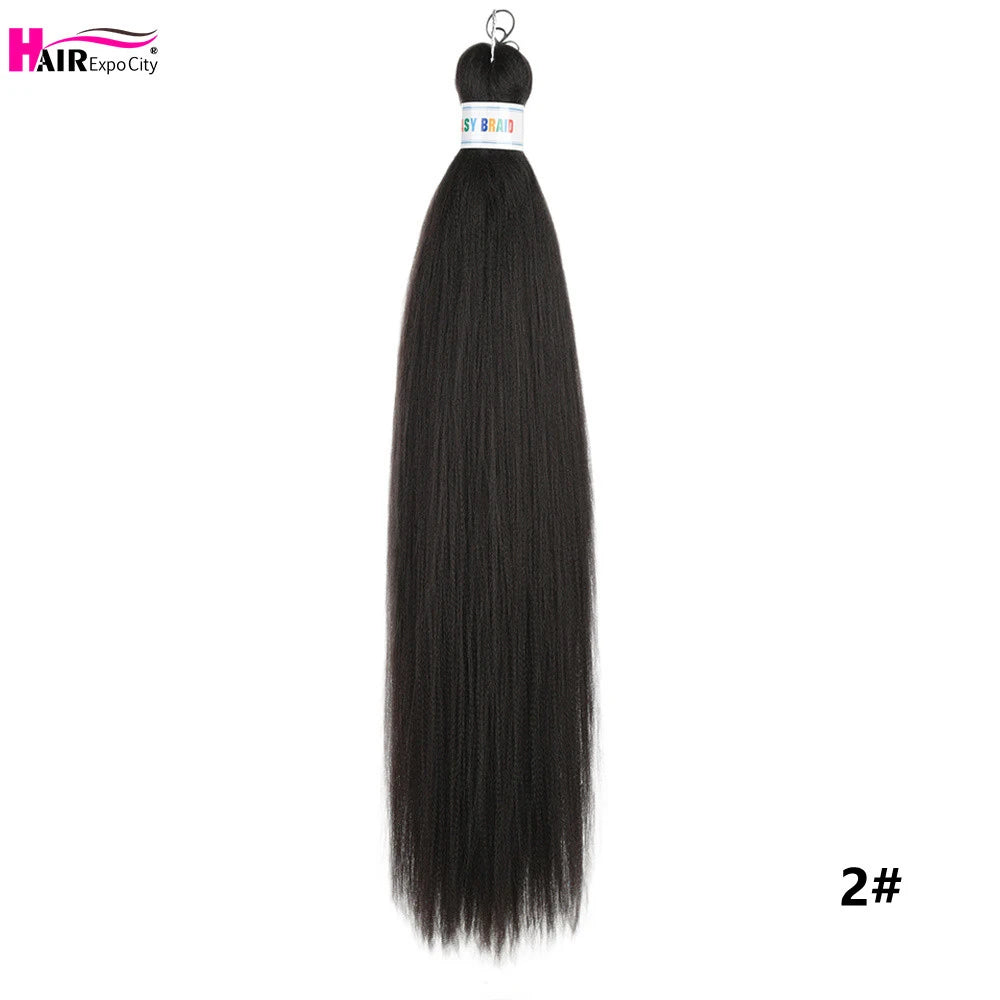 Synthetic 26-inch hair extensions with braids, three-piece set by Corporación Turística, showcasing the detailed braided design.