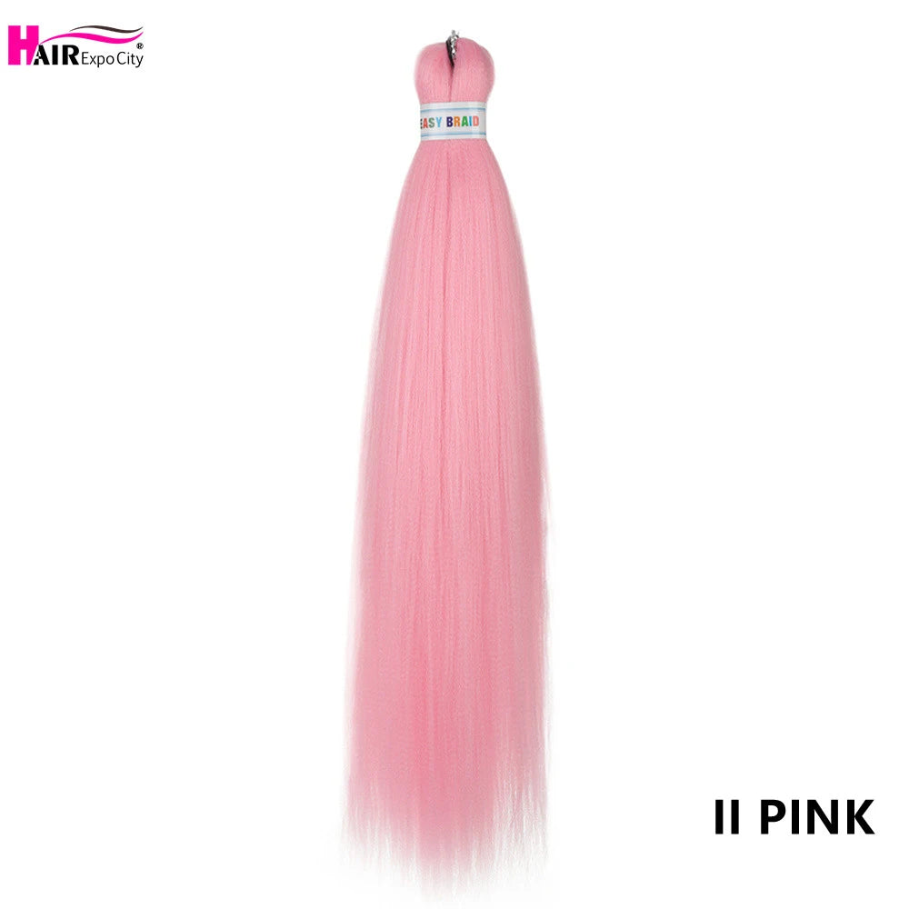 26-inch synthetic hair extensions by Corporación Turística, three braided trenzas with a natural appearance.