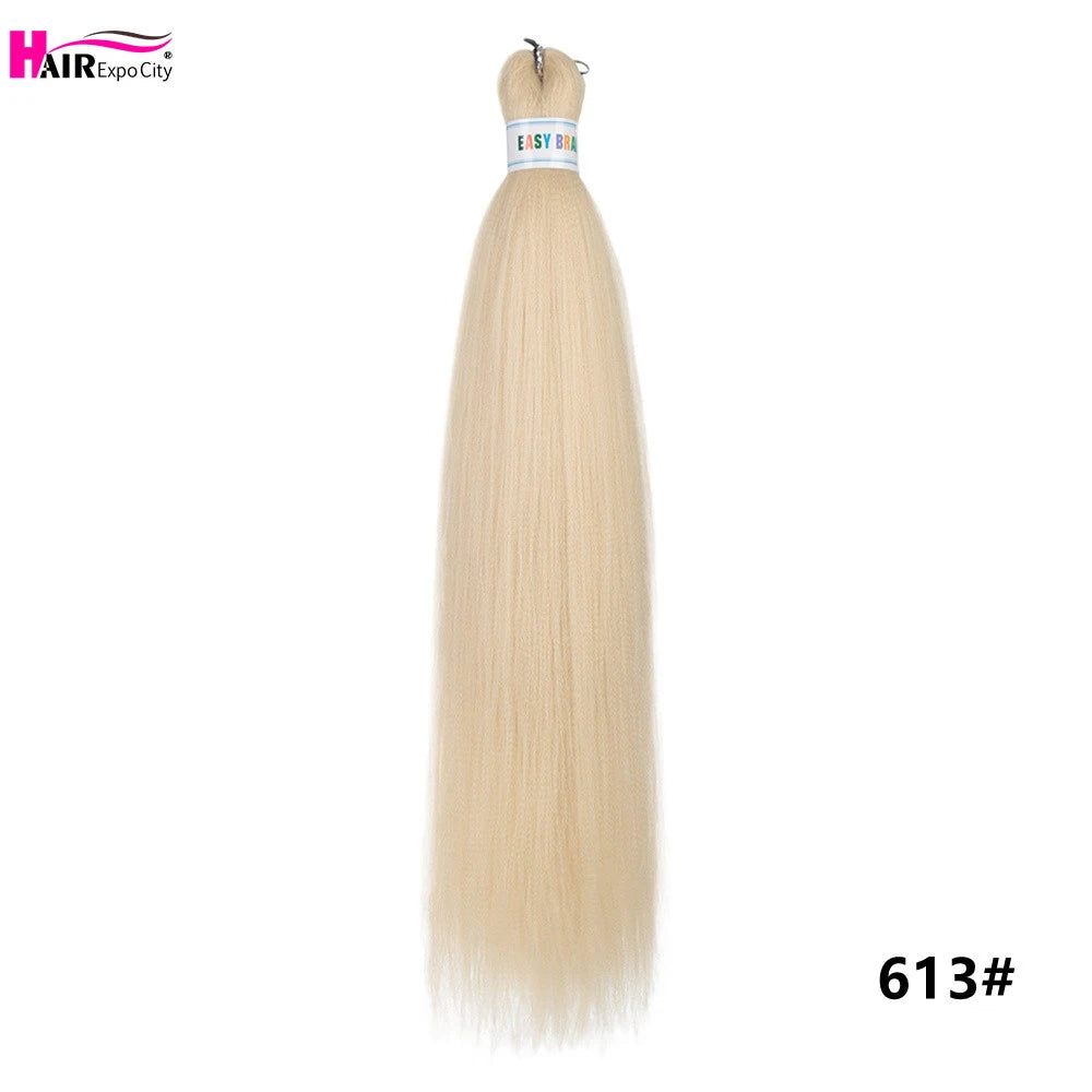 Synthetic 26-inch hair extensions with trenza style from Corporación Turística, shown in a bundle of three units.