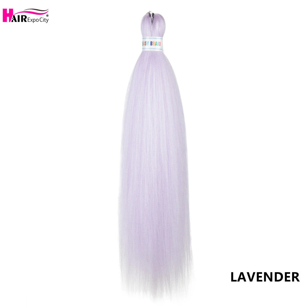 Synthetic 26-inch hair extensions with trenza style, three bundles per lot, from Corporación Turística.