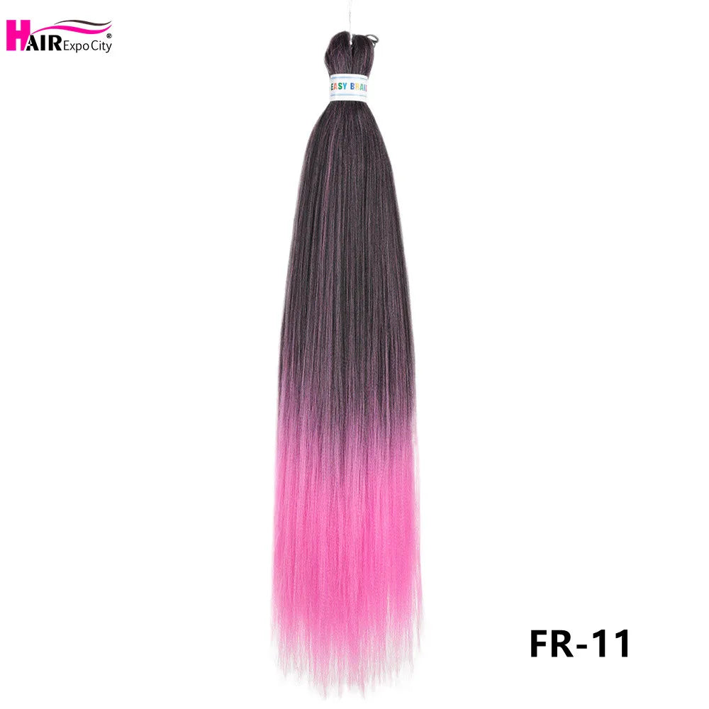 Synthetic 26-inch hair extensions with braids, three bundles, from Corporación Turística, shown in black color.