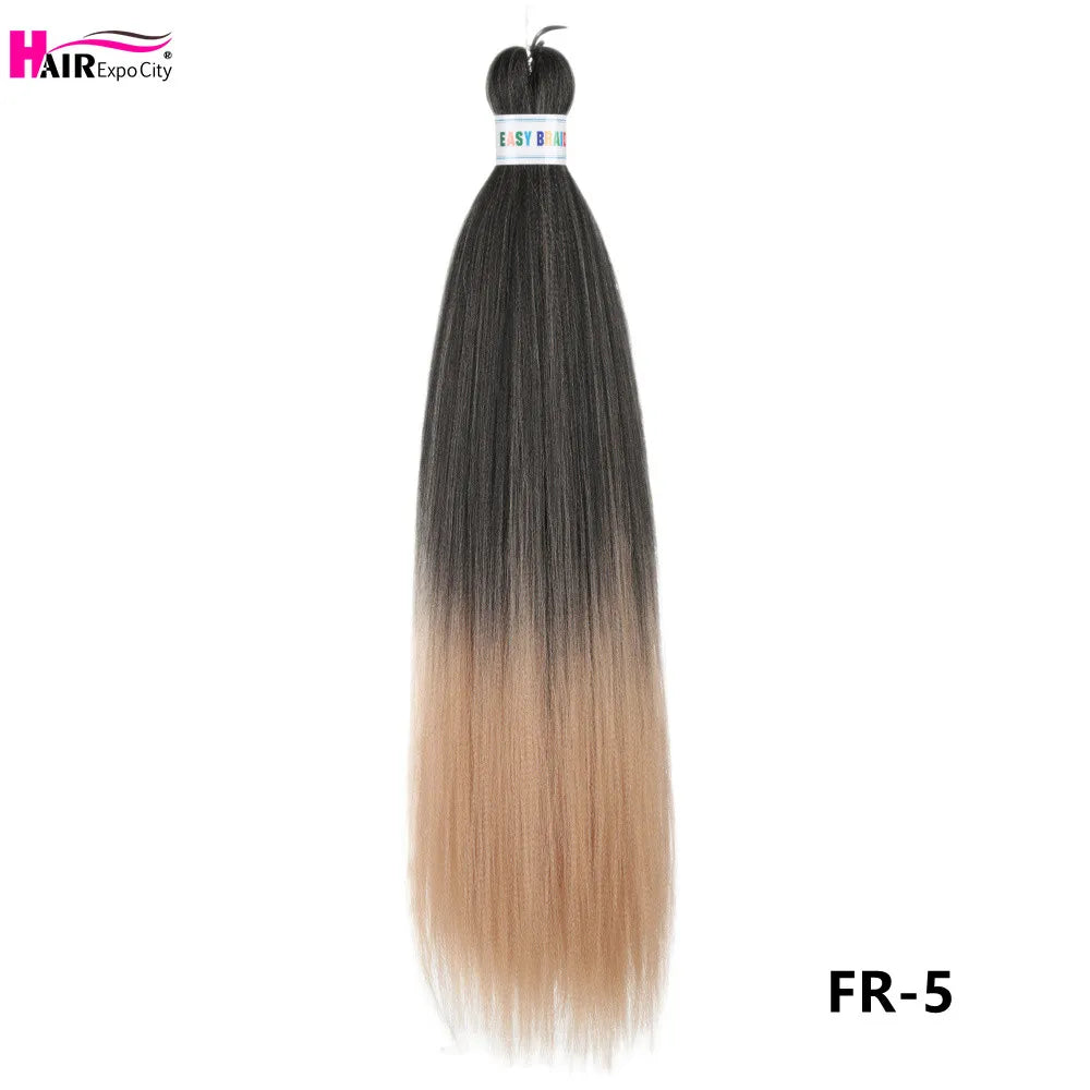 Synthetic 26-inch hair extensions with trenza style, three bundles per lot, by Corporación Turística, shown in the image.
