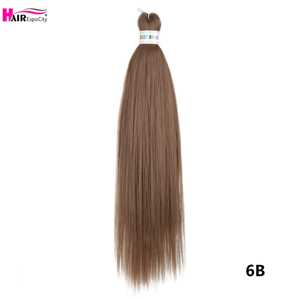 Synthetic 26-inch hair extensions with trenzas from Corporación Turística, shown in a bundle of three braided strands.