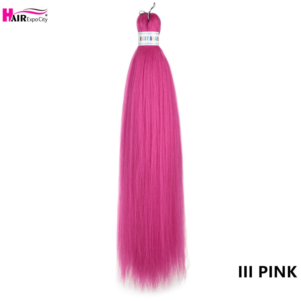 Synthetic 26-inch hair extensions with trenza style, three bundles, from Corporación Turística, shown in natural black color.