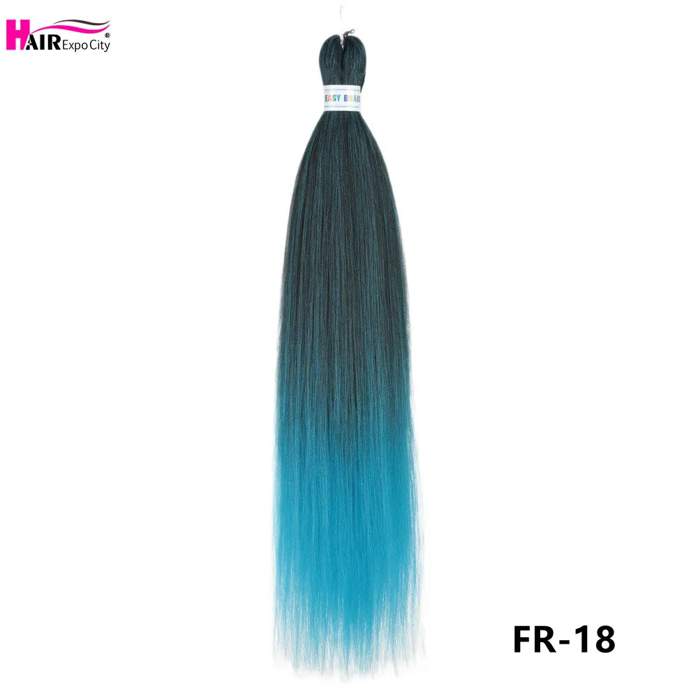 Synthetic 26-inch hair extensions with three braided trenzas, ideal for adding length and style to your hair.