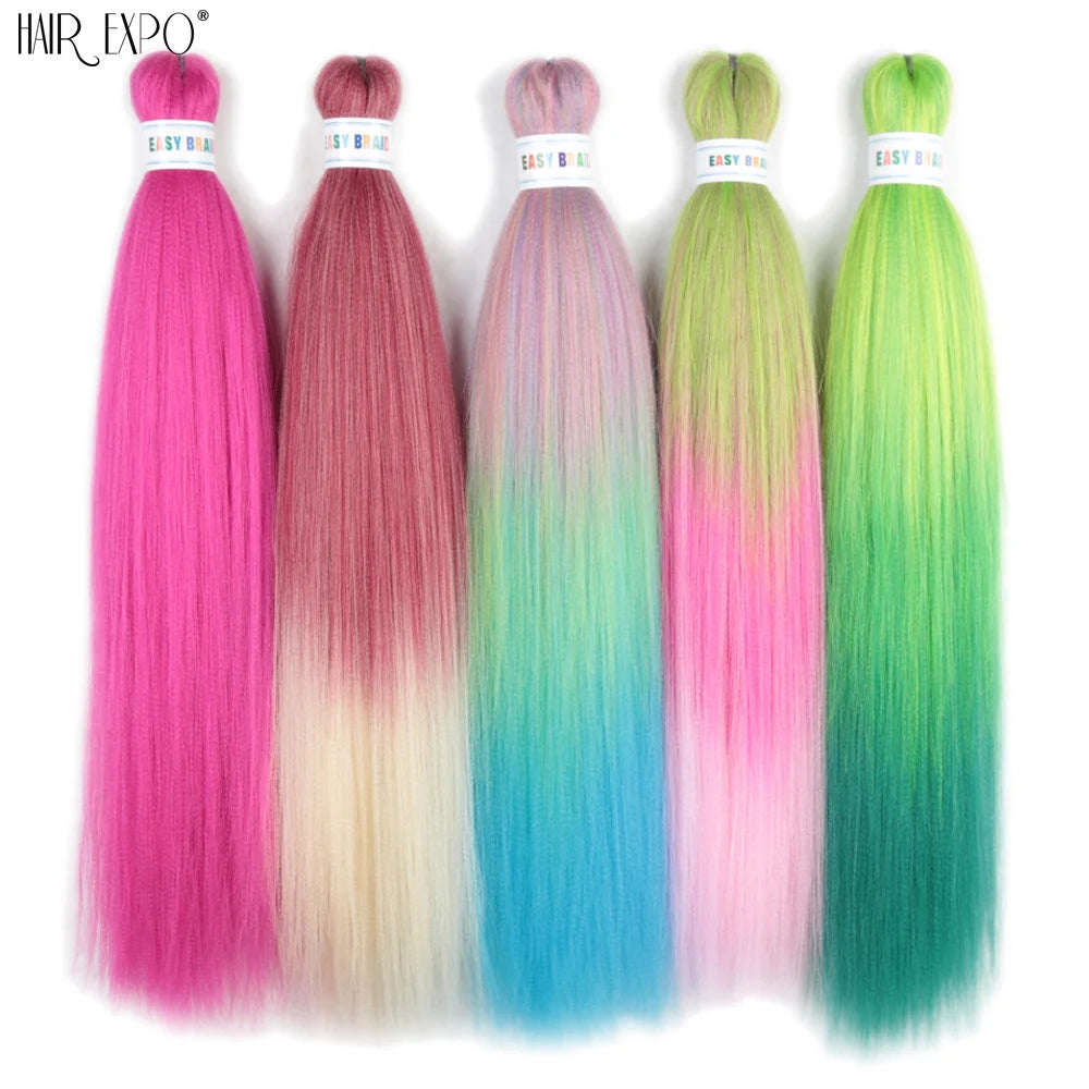 26-inch easy-trenzas hair extensions by Corporación Turística, featuring natural-looking, long, textured braided hair style.