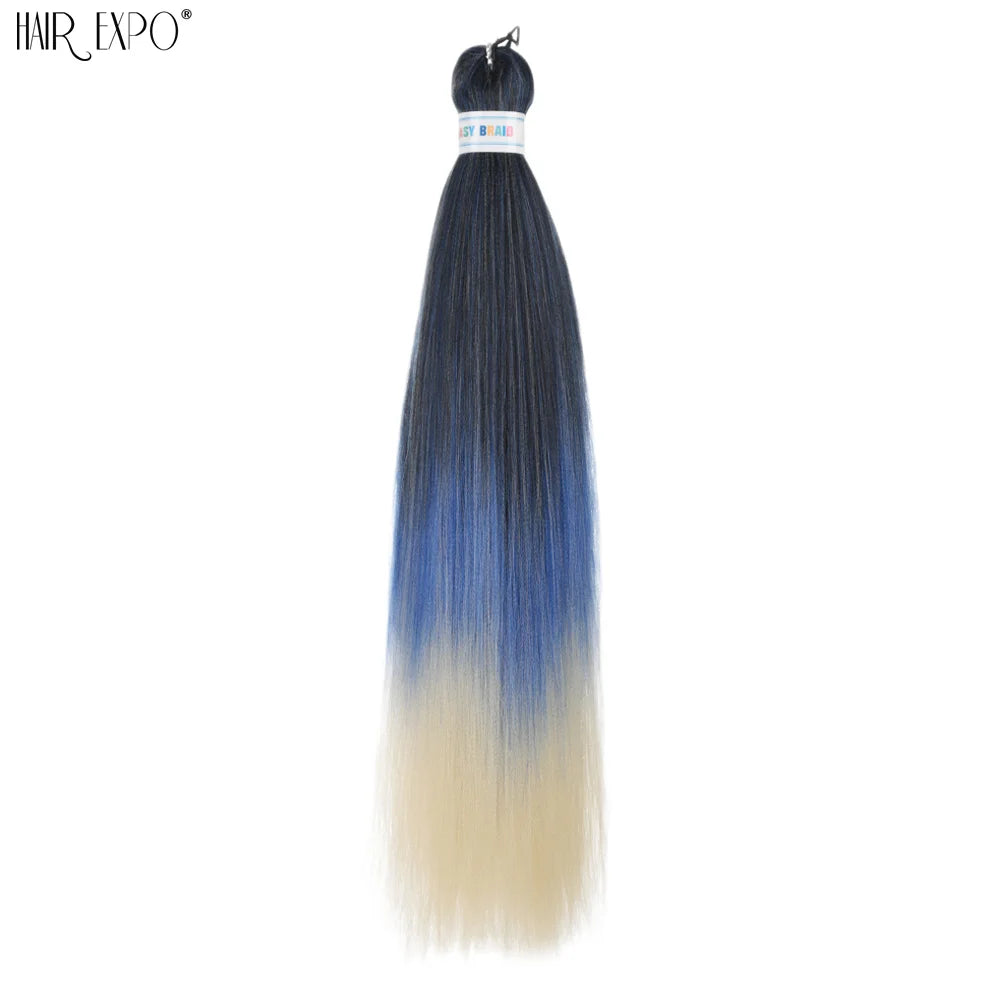 26-inch easy-to-install hair extensions with braided style from Corporación Turística, shown in green color.