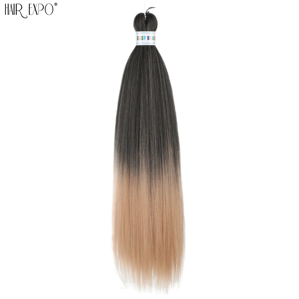 26-inch easy-trend hair extensions with twists, natural green color, from Corporación Turística, shown in a close-up image.