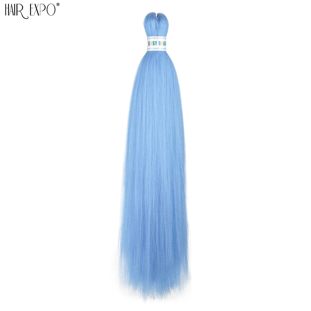 26-inch easy-to-style hair extensions with braided design from Corporación Turística, shown in vibrant green color.