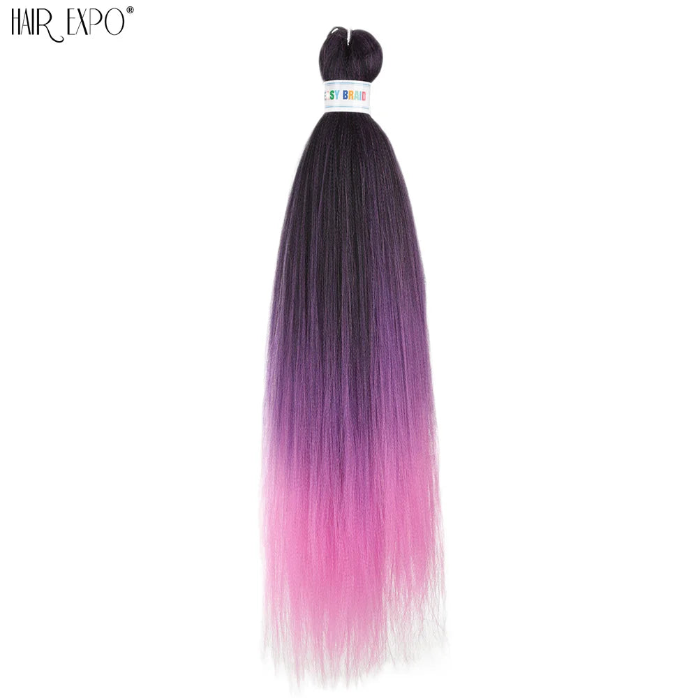 Easy 26-inch hair extensions with braided trenzas from Corporación Turística, featuring natural-looking, long-lasting synthetic hair.