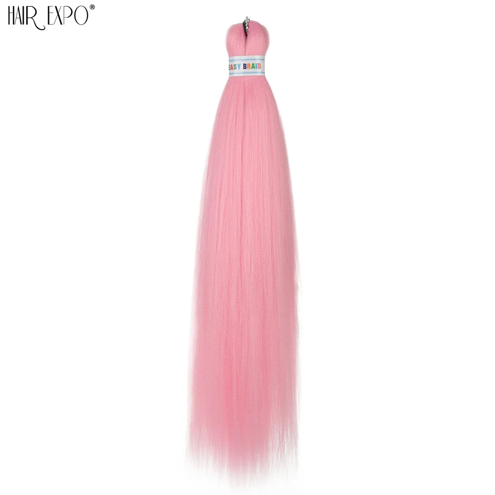 26-inch easy-trend hair extensions by Corporación Turística featuring natural-looking braids in vibrant green color.
