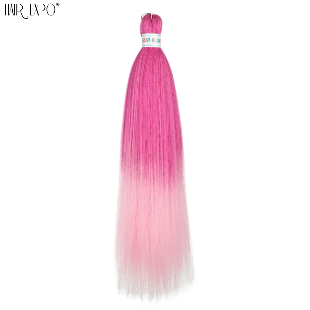 26-inch easy-trend hair extensions with braids from Corporación Turística, displayed in green color on a white background.