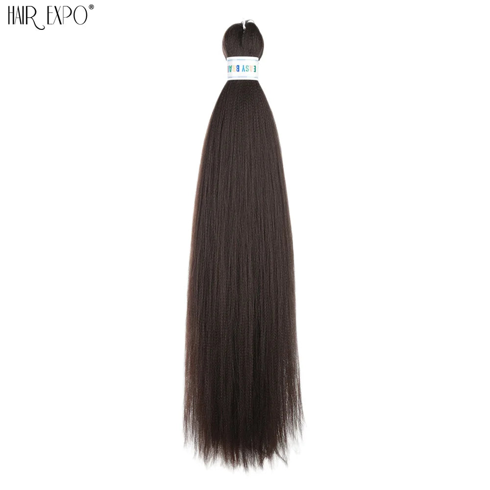 26-inch easy-trend hair extensions from Corporación Turística, featuring natural-looking braided hairstyle in vibrant green color.