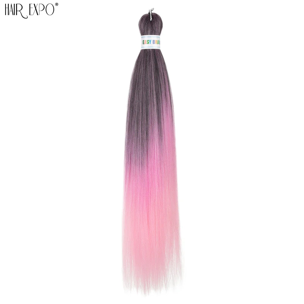 26-inch easy-trenzas hair extensions in green, natural-looking synthetic braids from Corporación Turística.