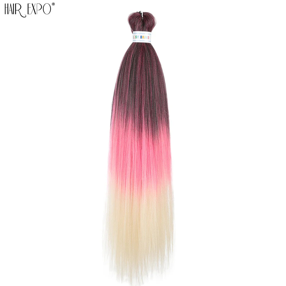 Easy 26-inch hair extension braids by Corporación Turística, shown in green, featuring natural-looking, long-lasting synthetic braid extensions.