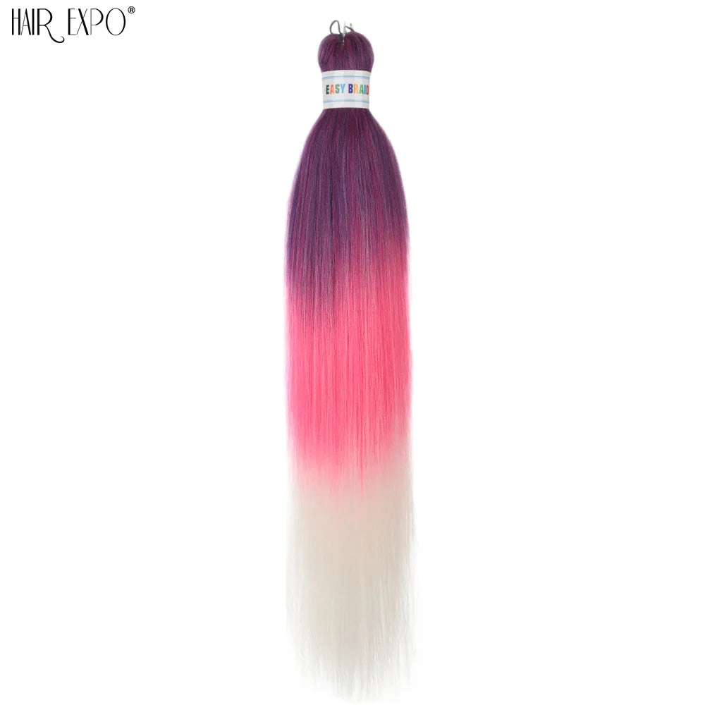 Easy 26-inch hair extensions with braided design from Corporación Turística, featuring lush green synthetic braids for versatile styling.
