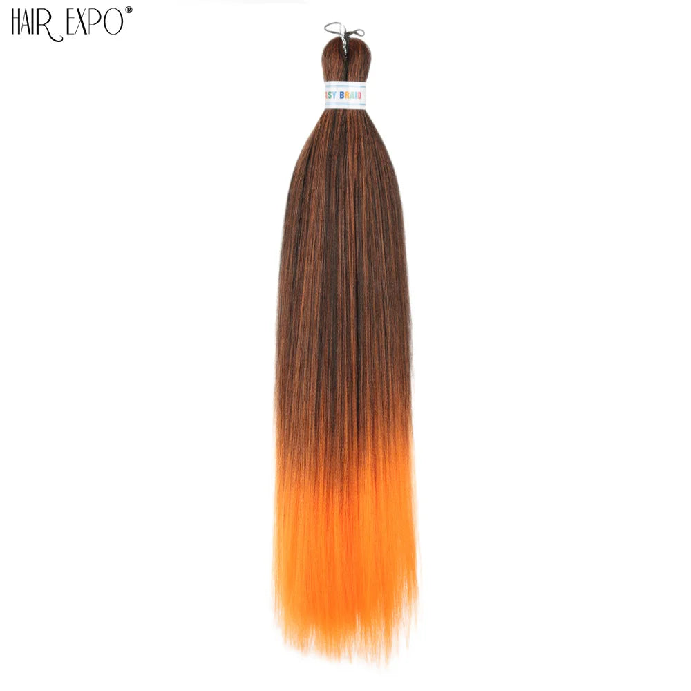 26-inch easy-trend braided hair extensions by Corporación Turística, displayed in green, showing the textured braided style.