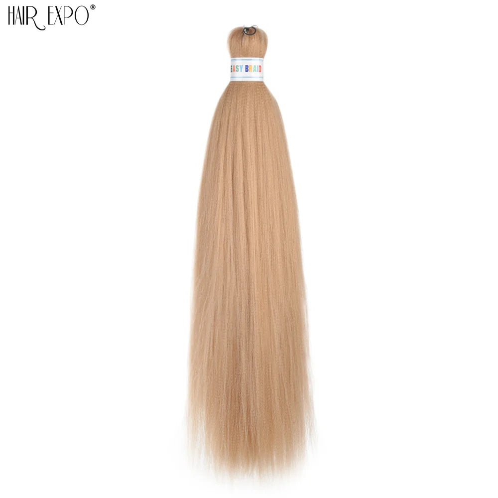 Easy 26-inch hair extensions with braids from Corporación Turística, featuring vibrant green color and natural braided style.
