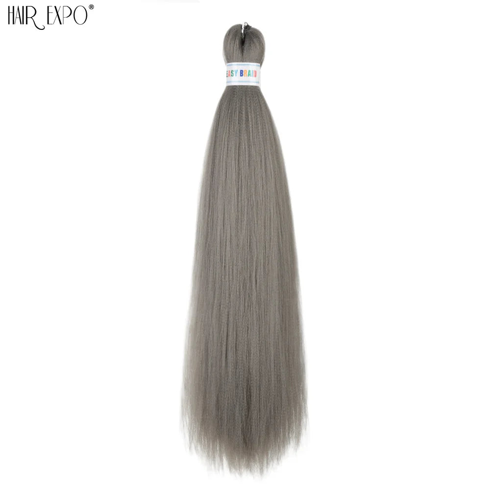 26-inch easy-trenched hair extensions by Corporación Turística, showing long, natural-looking braided hair in vibrant green color.