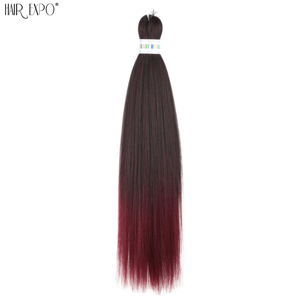 26-inch easy-trend hair extensions by Corporación Turística featuring natural-looking, braided black synthetic hair in a pack.