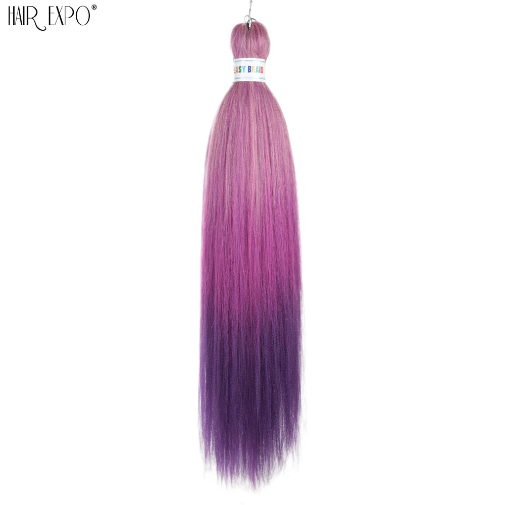 26-inch easy-to-install hair extensions with braided style from Corporación Turística, shown in vibrant green color.