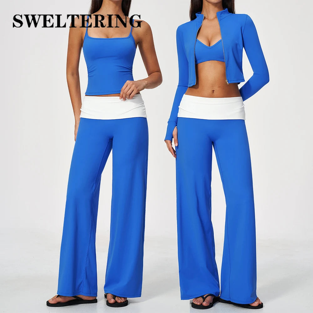 Bright red 2-piece yoga set from Corporación Turística, featuring contrasting colors and comfortable fit in size 3 XL.