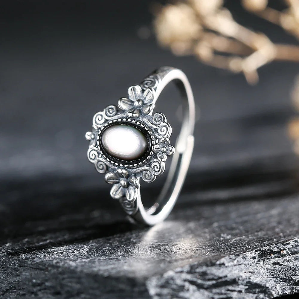 Sterling silver 925 ring with genuine amethyst gemstone, featuring a 7x5mm oval cut, from Corporación Turística.