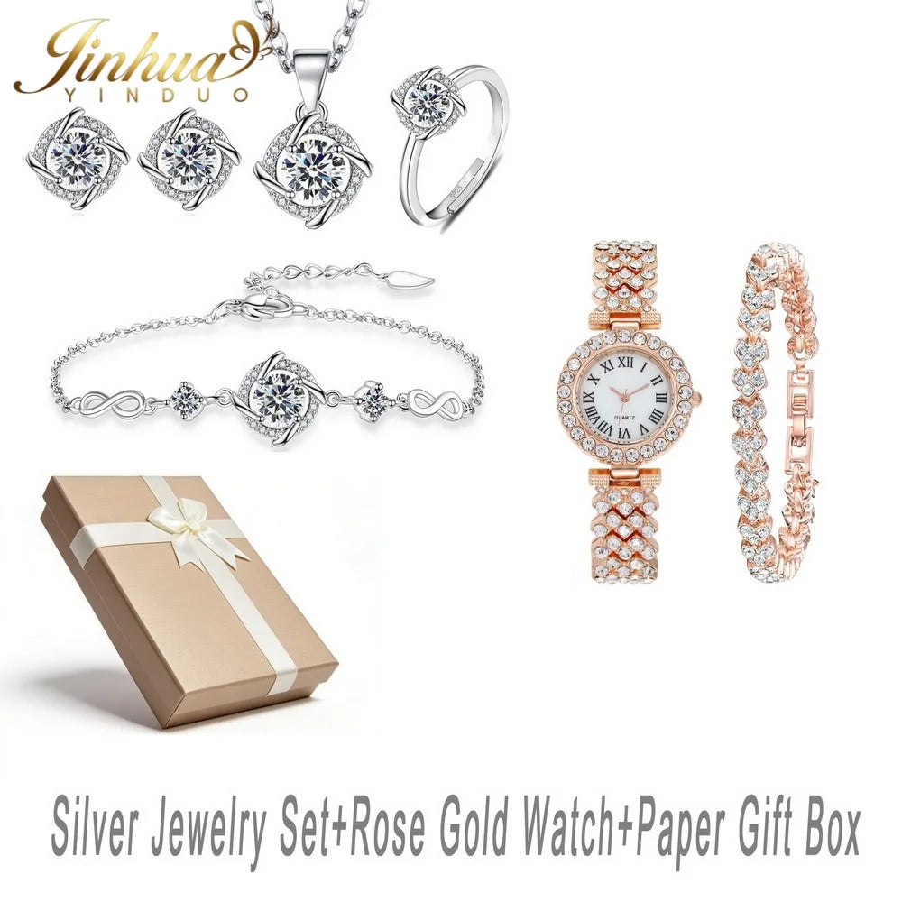 Classic silver jewelry set made of 925 Ley Plata by Corporación Turística, featuring elegant designs with blue stones.