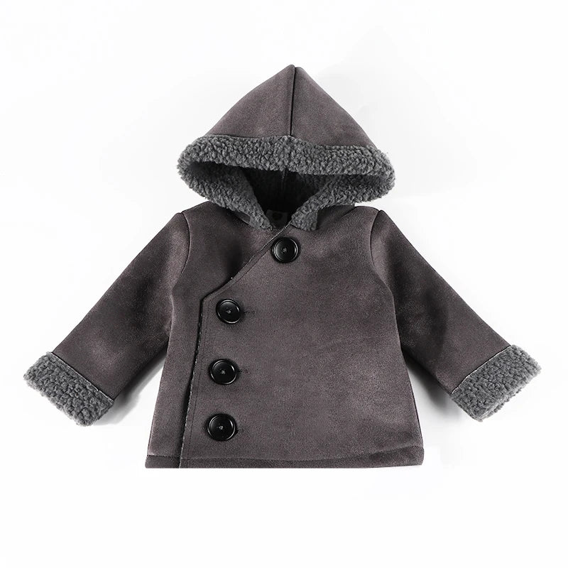 Elegant children's winter coat from Corporación Turística, navy blue with a cozy, stylish design for kids.