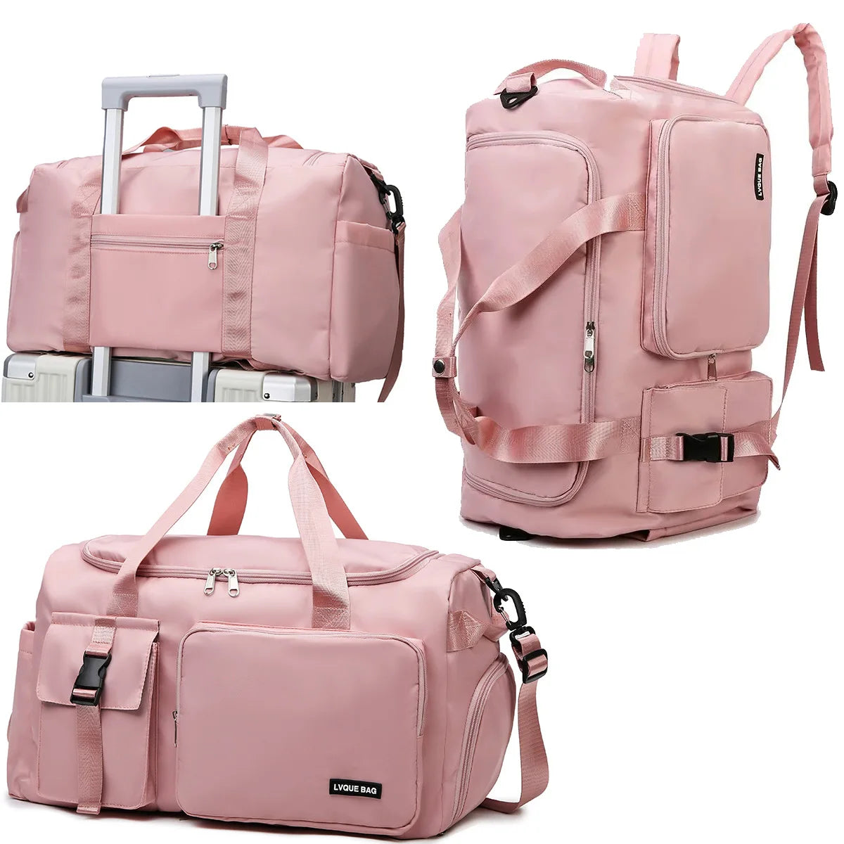 Sports gym bag by Corporación Turística with separate wet and dry compartments, designed for active use and sports gear storage.