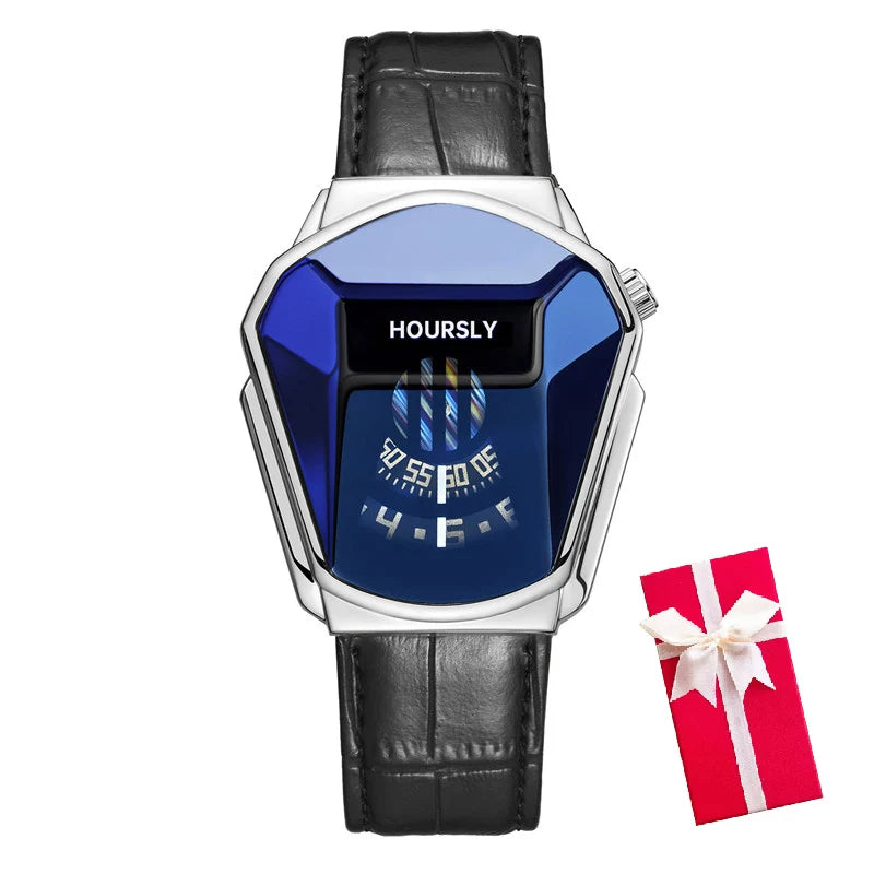 Luxury gold men's wristwatch with a blue dial and band, by Corporación Turística, showcasing elegant design and sophisticated style.