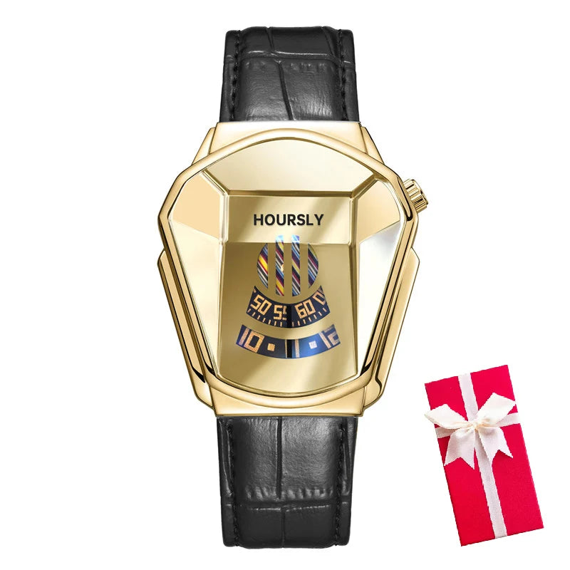Luxury men's gold wristwatch with blue dial and band, from Corporación Turística, stylish and elegant accessory for formal wear.