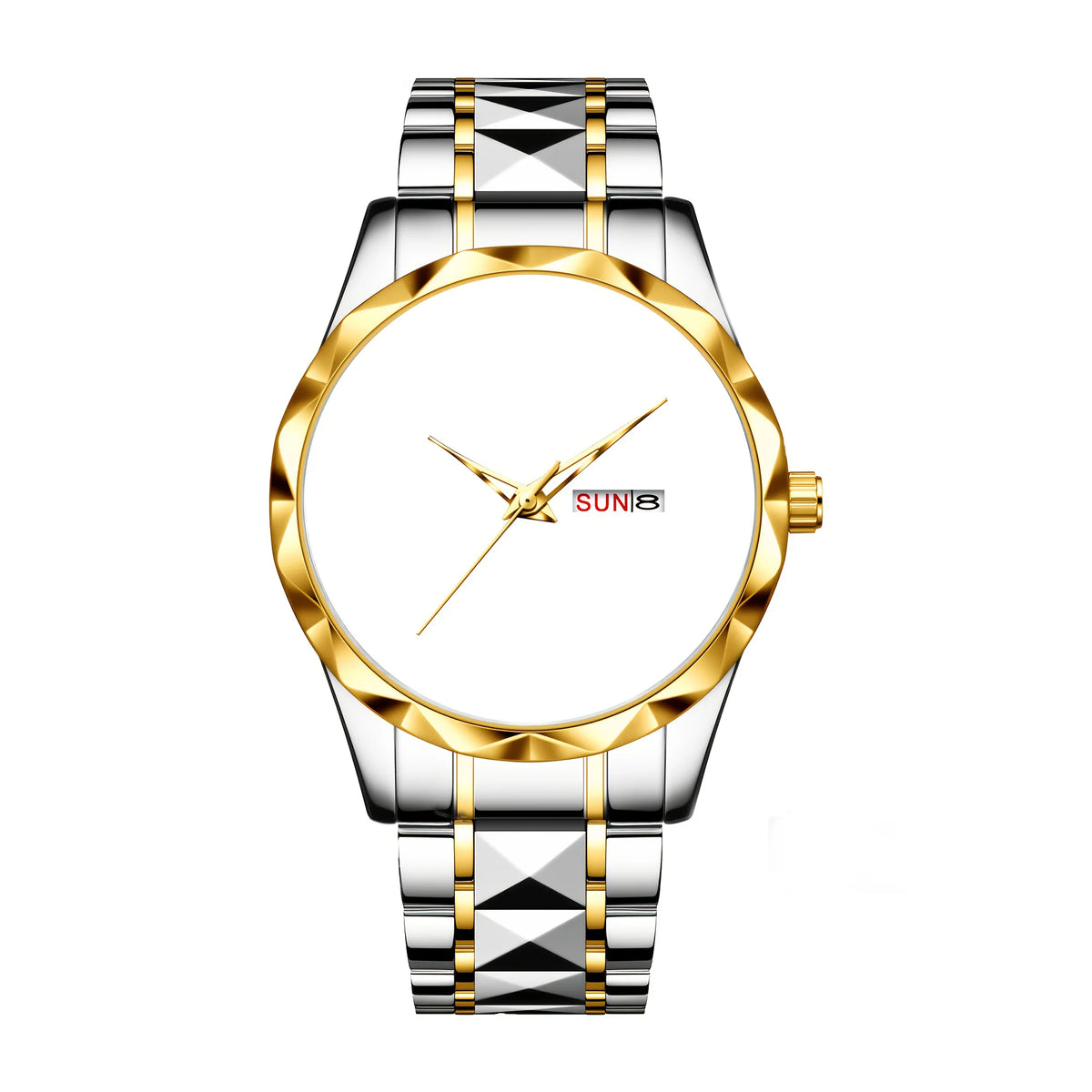 Gold inlaid customizable watch from Corporación Turística featuring personalized images on the watch face.